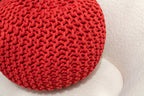 Boho Chic Intertwined Pouf- Red