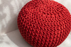 Boho Chic Intertwined Pouf- Red