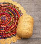 Large Organic Jute Pouf