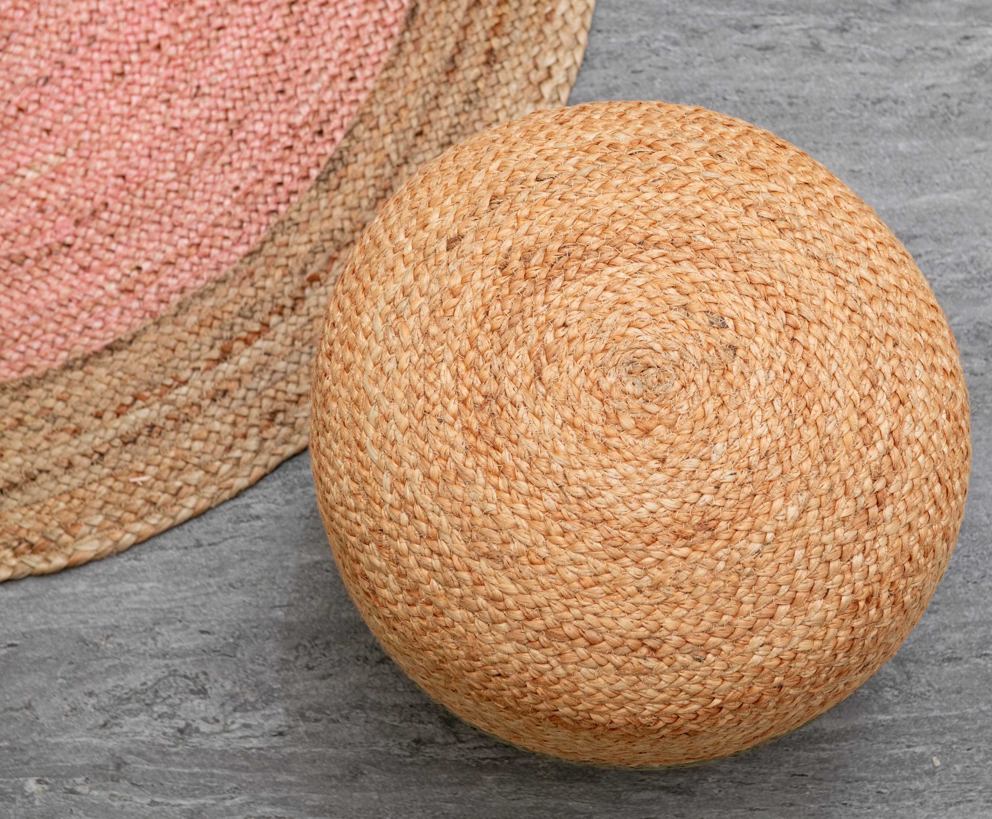 Large Organic Jute Pouf