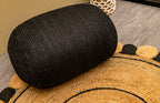 Large Organic Jute Pouf - Black