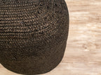 Large Organic Jute Pouf - Black