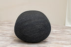 Large Organic Jute Pouf - Black