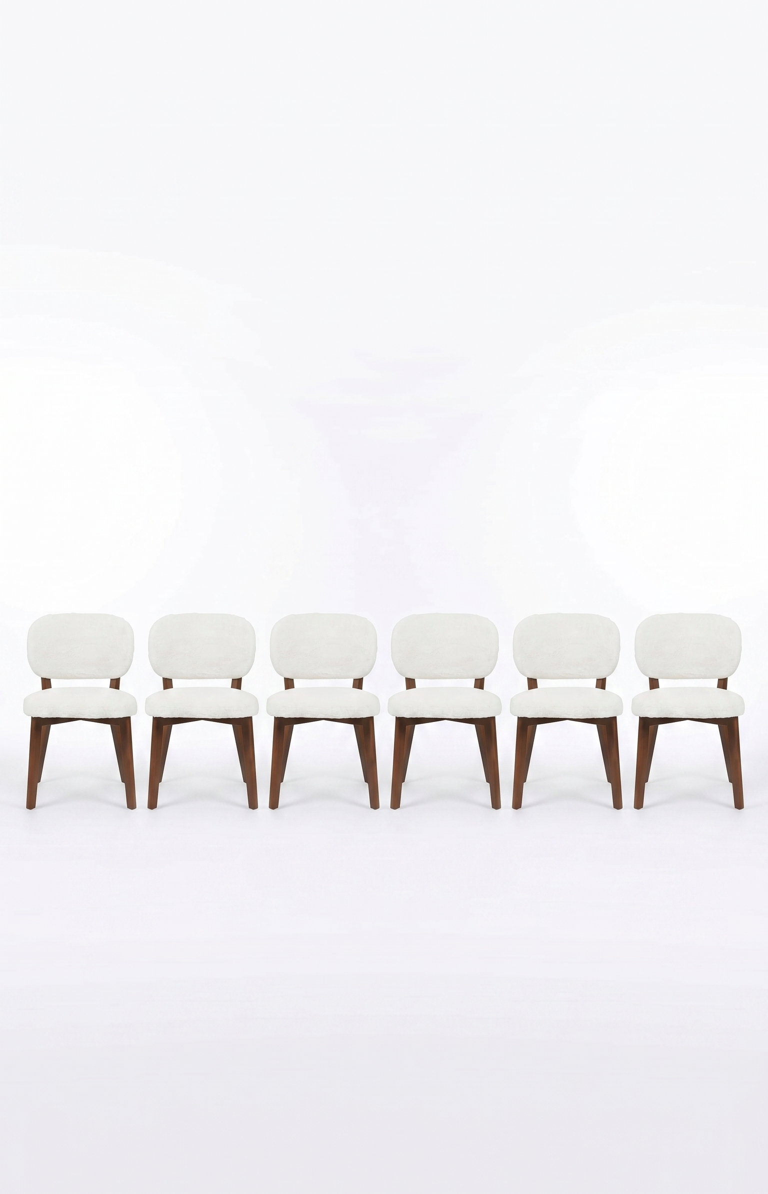 Cloud Comfortent Dining Chairs Set of 6- Solid Wood Legs,Walnut Finish,Textured Fabric-Ideal for Home/Office/Hotel