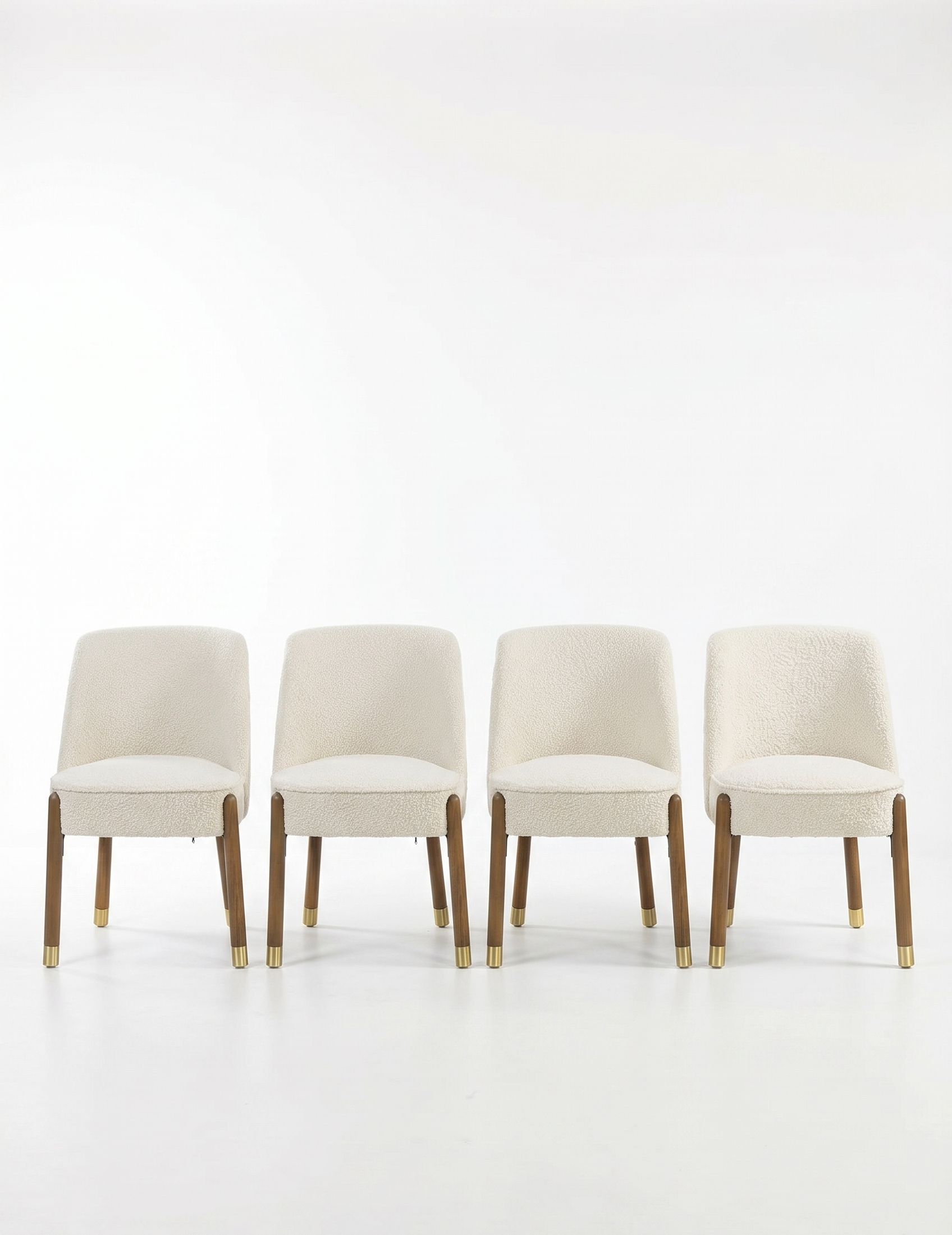 Luxe Accent Dining Chairs Set of 4- Solid Wood Legs with natural Walnut Stain,Textured Fabric-Ideal for Home/Office/Hotel