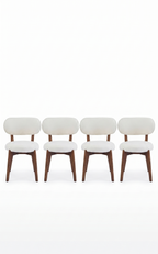Solara Lounge Dining Chairs Set of 4 Mid Century Modern – Linen Upholstered Seat, Curved Back, Wood Legs – Accent or Side Chair for Home or Office" (Copy)