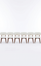 Solara Lounge Dining Chairs Set of 6 Mid Century Modern – Linen Upholstered Seat, Curved Back, Wood Legs – Accent or Side Chair for Home or Office" (Copy) (Copy)