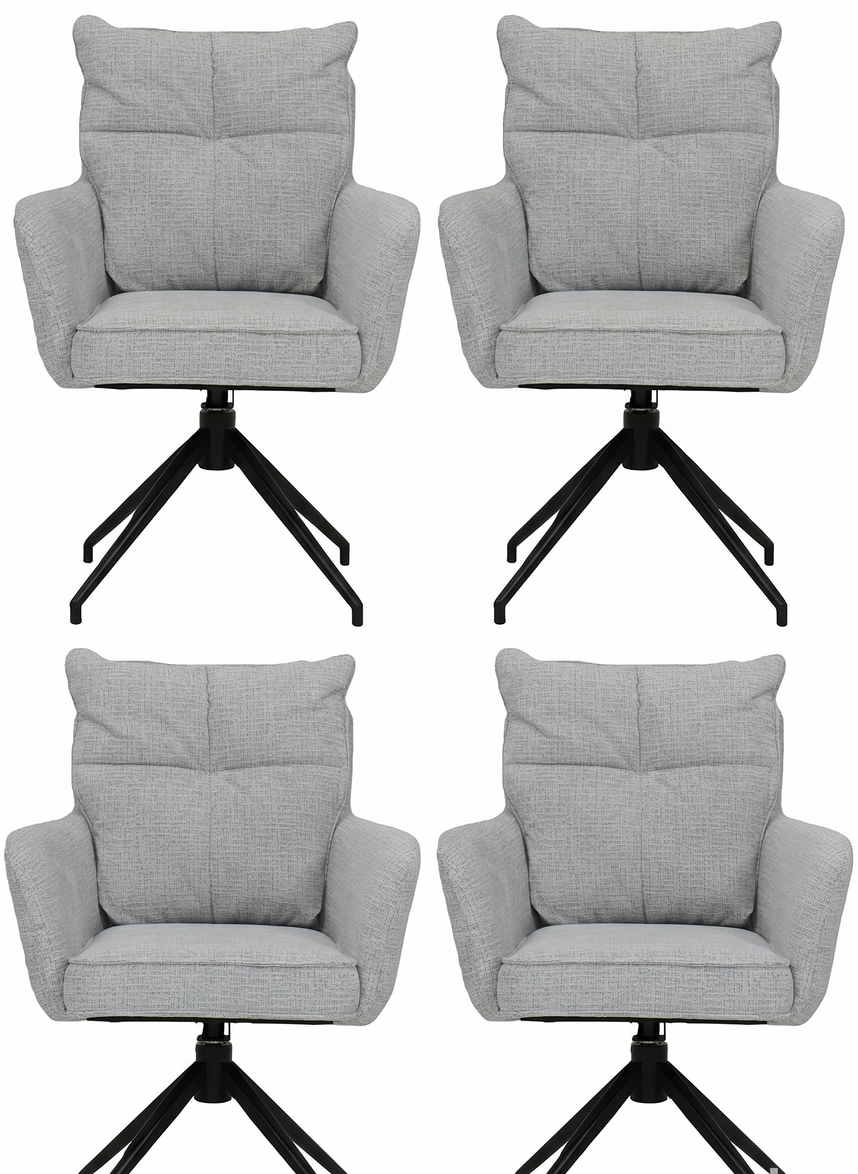 Tesso Swivel Lounge Chair Set of 4 – Contemporary Swivel Lounge Chairs for Living Room & Lounge Area