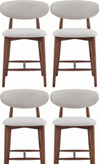 Home Aara Aero Lounge Set of 4, Textured Fabric, Curved Back,Comfortable, Solid Wood Frame, Ideal for Dining Table/Home/Office (Copy)