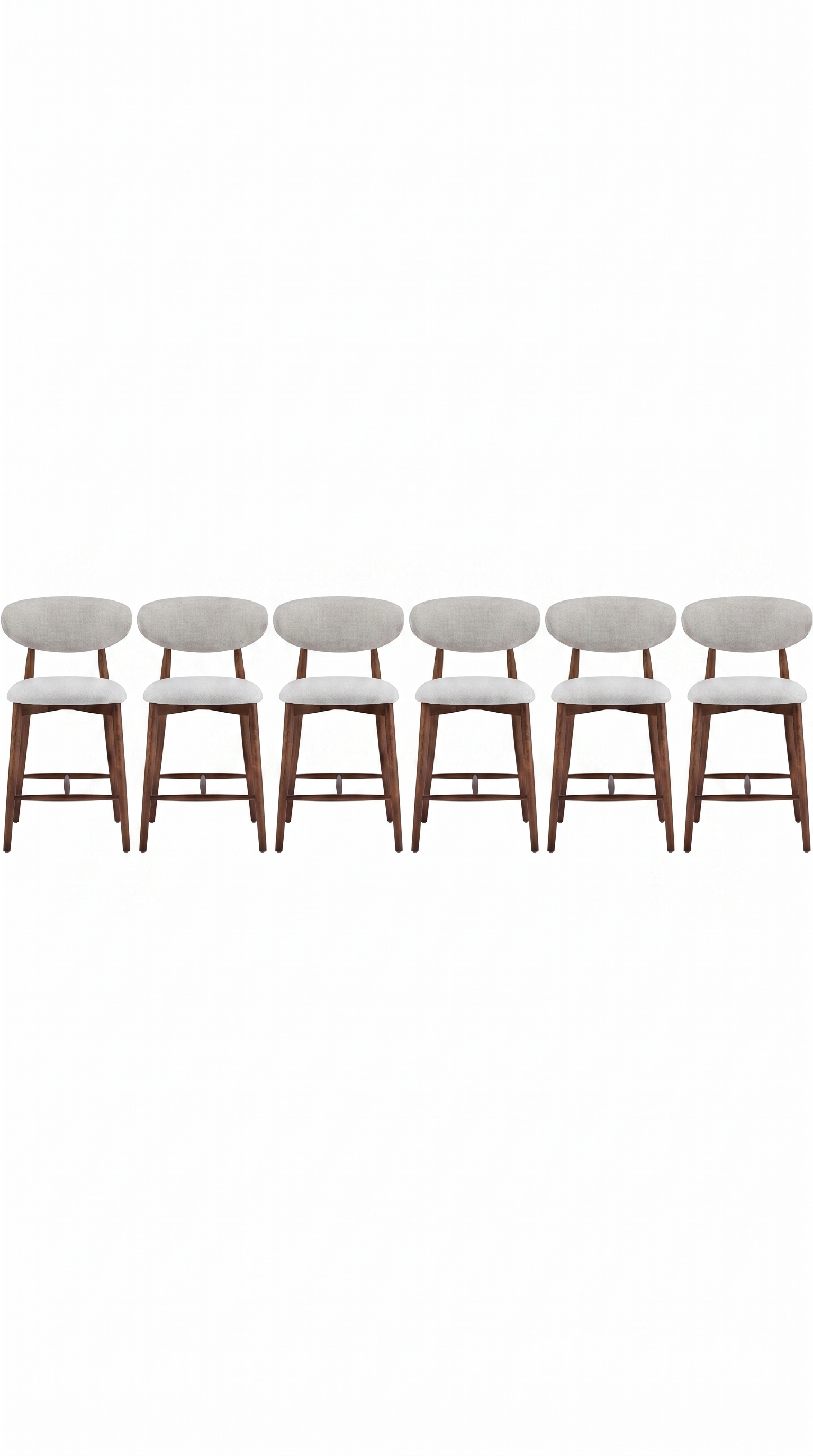 Home Aara Aero Lounge Set of 6, Textured Fabric, Curved Back,Comfortable, Solid Wood Frame, Ideal for Dining Table/Home/Office