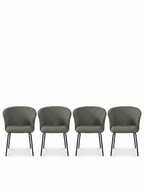 Slate Arc Upholstered Chairs Set of 4