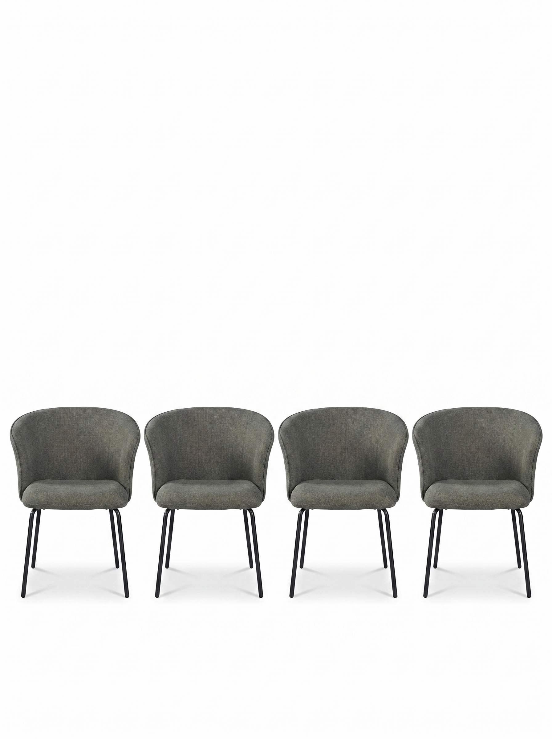 Slate Arc Upholstered Chairs Set of 4