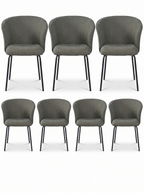 Slate Arc Upholstered Chairs Set of 6
