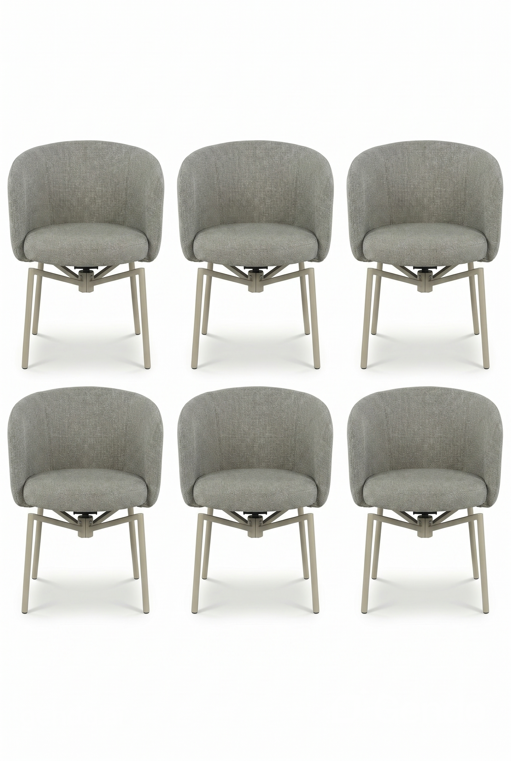 Orbit Swivel Upholstered Chairs Set of 6