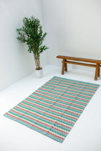 Pastel Multicolor Cotton Handcrafted Carpet