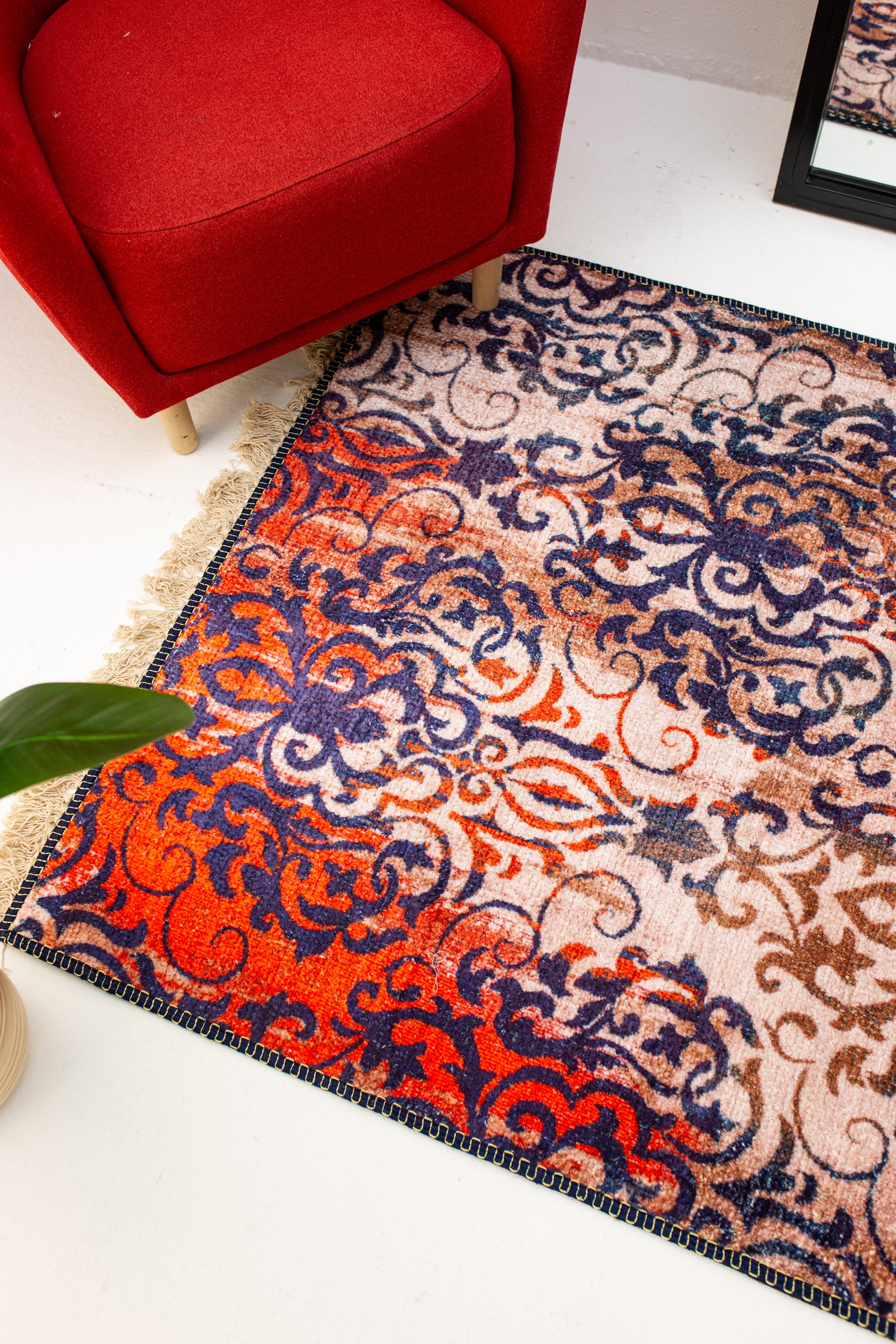 Native-Inspired Multicolor Rug - Faux Silk- Rectangle
