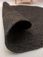 Natural Black Rug - Jute -Round