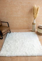 Sumptuous Fluffy Fur Carpet - Premium Long Fur - Snow White