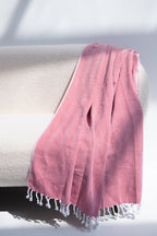 Chevron Pattern Sofa Throw- Red and White