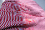 Chevron Pattern Sofa Throw- Red and White