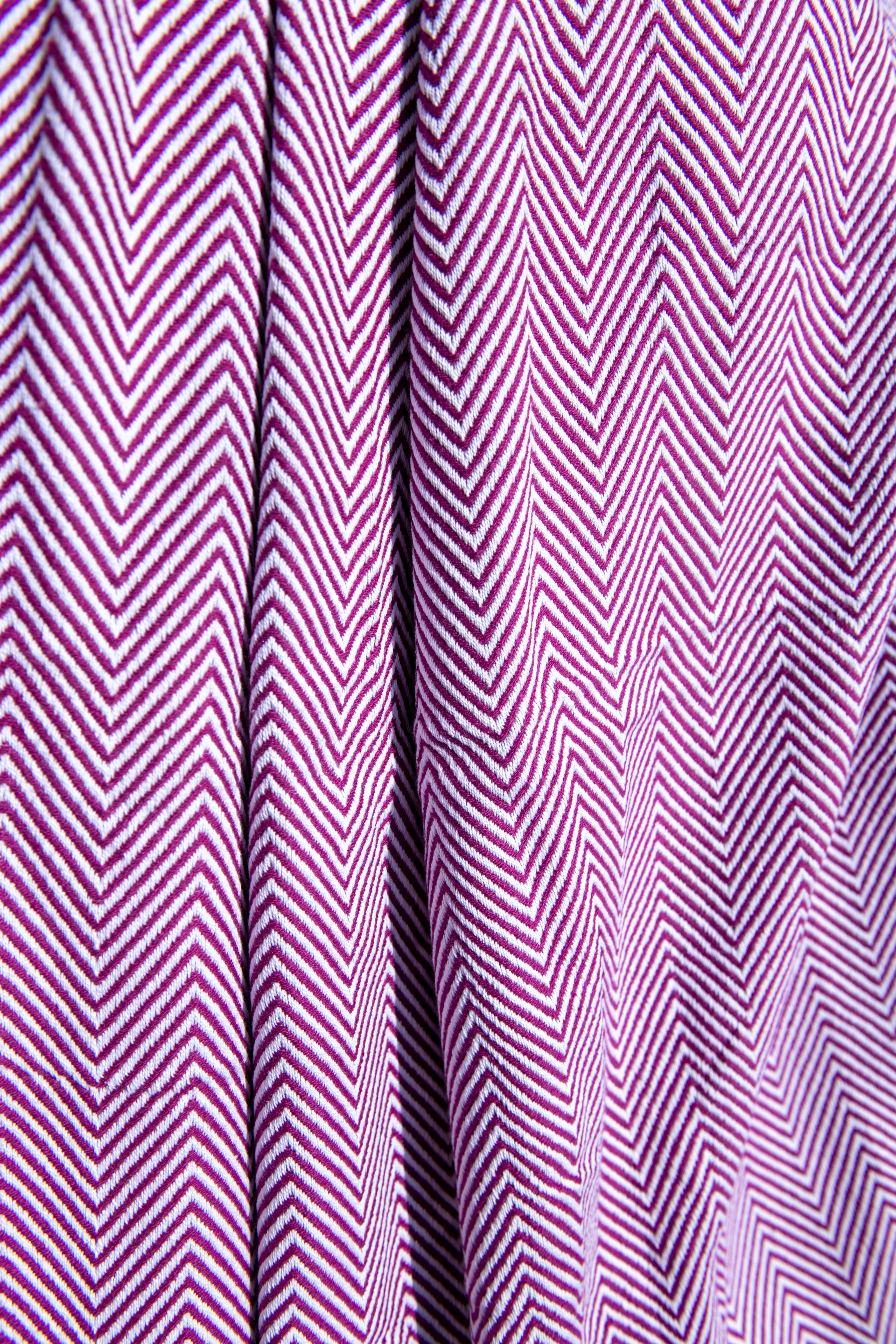 Chevron Pattern Sofa Throw- Purple and White