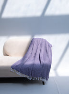 Geometric Pattern Sofa Throw- Purple and White