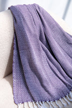 Geometric Pattern Sofa Throw- Purple and White