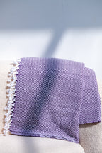 Geometric Pattern Sofa Throw- Purple and White