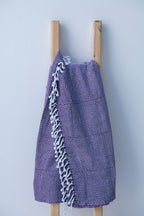 Geometric Pattern Sofa Throw- Purple and White