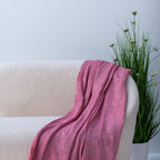 Geometric Pattern Sofa Throw- Red and White