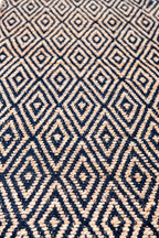 Well Crafted Handwoven Diamond Pattern Rug - Cotton and Jute