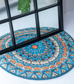 Blooming Blue-Hued Rangoli Pattern- Inside and Out