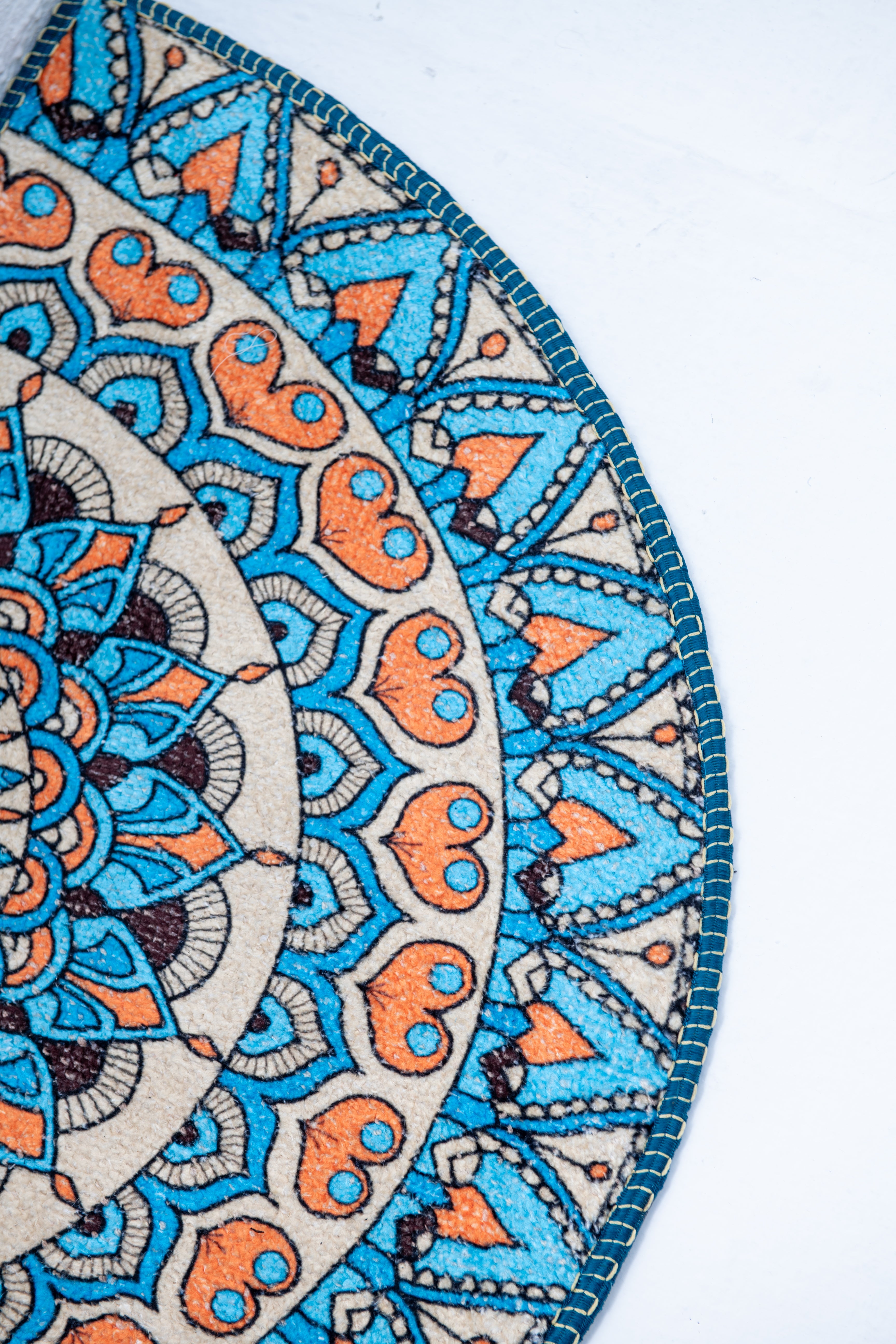 Blooming Blue-Hued Rangoli Pattern- Inside and Out