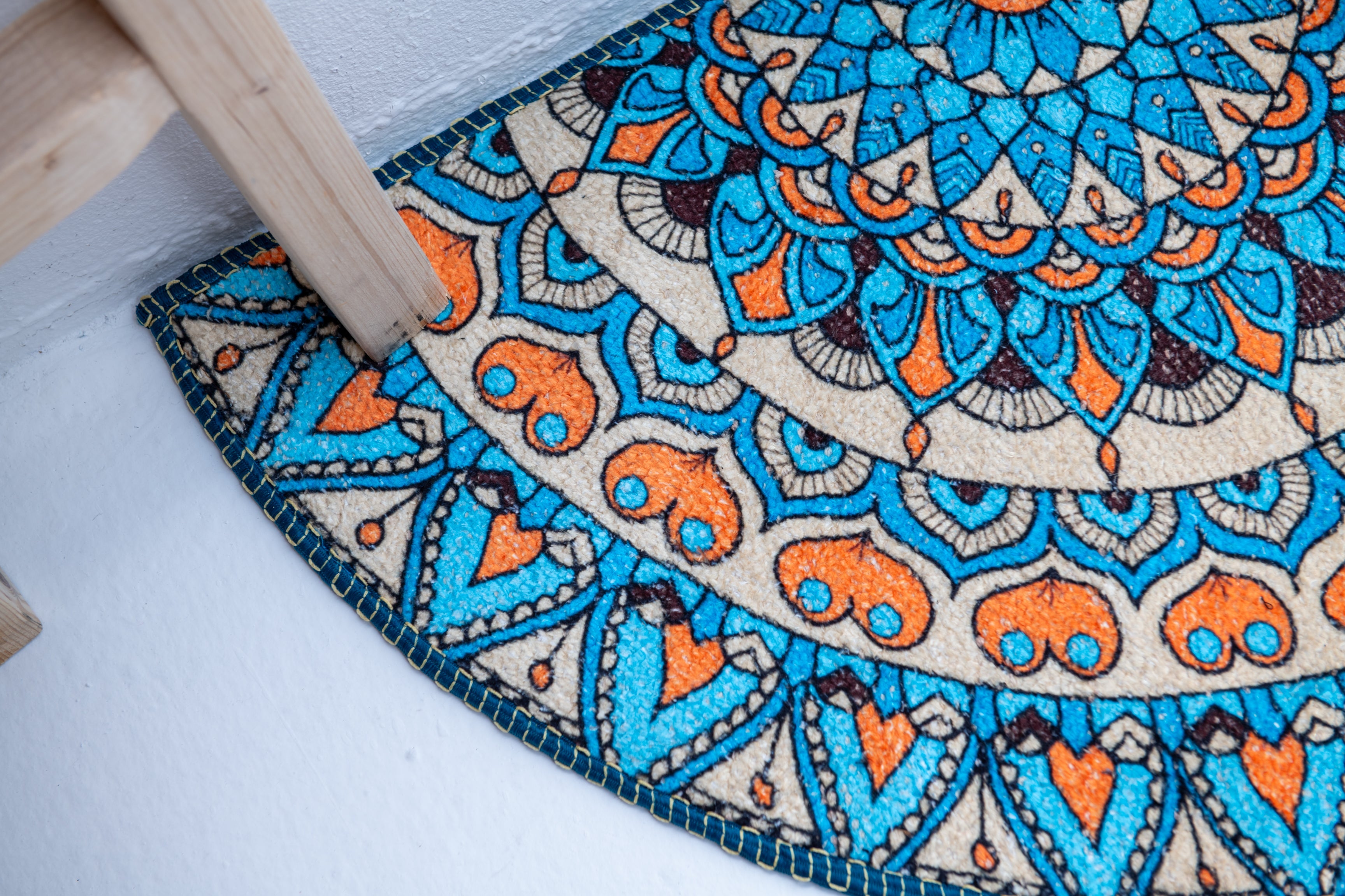 Blooming Blue-Hued Rangoli Pattern- Inside and Out