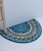 Blooming Blue-Hued Rangoli Pattern- Inside and Out