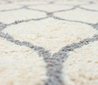 Microfiber Moroccan Trellis Rug - Cream and Grey- Rectangle