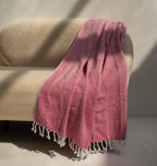 Chevron Pattern Sofa Throw- Red and White