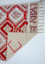 Tufted Cotton Dhurrie – Red Diamond Design
