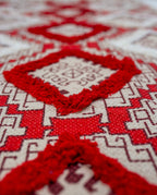 Tufted Cotton Dhurrie – Red Diamond Design