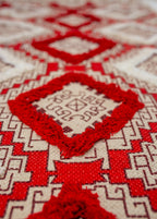 Tufted Cotton Dhurrie – Red Diamond Design