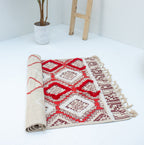 Tufted Cotton Dhurrie – Red Diamond Design