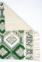 Tufted Cotton Dhurrie – Green Diamond Design