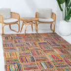 Contemporary Handmade Braided Rug - Jute and Chindi - Rectangular