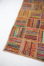 Contemporary Handmade Braided Rug - Jute and Chindi - Rectangular