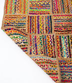 Contemporary Handmade Braided Rug - Jute and Chindi - Rectangular