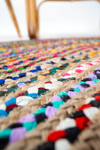 Contemporary Handmade Braided Rug - Jute and Chindi - Oval