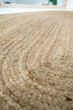 Exquisite Handwoven Braided Rug - Natural Jute - Oval