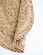Exquisite Handwoven Braided Rug - Natural Jute - Oval