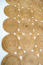 Exquisite Handwoven Braided Rug - Natural Jute - Bubble Design