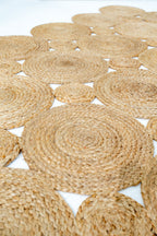 Exquisite Handwoven Braided Rug - Natural Jute - Bubble Design